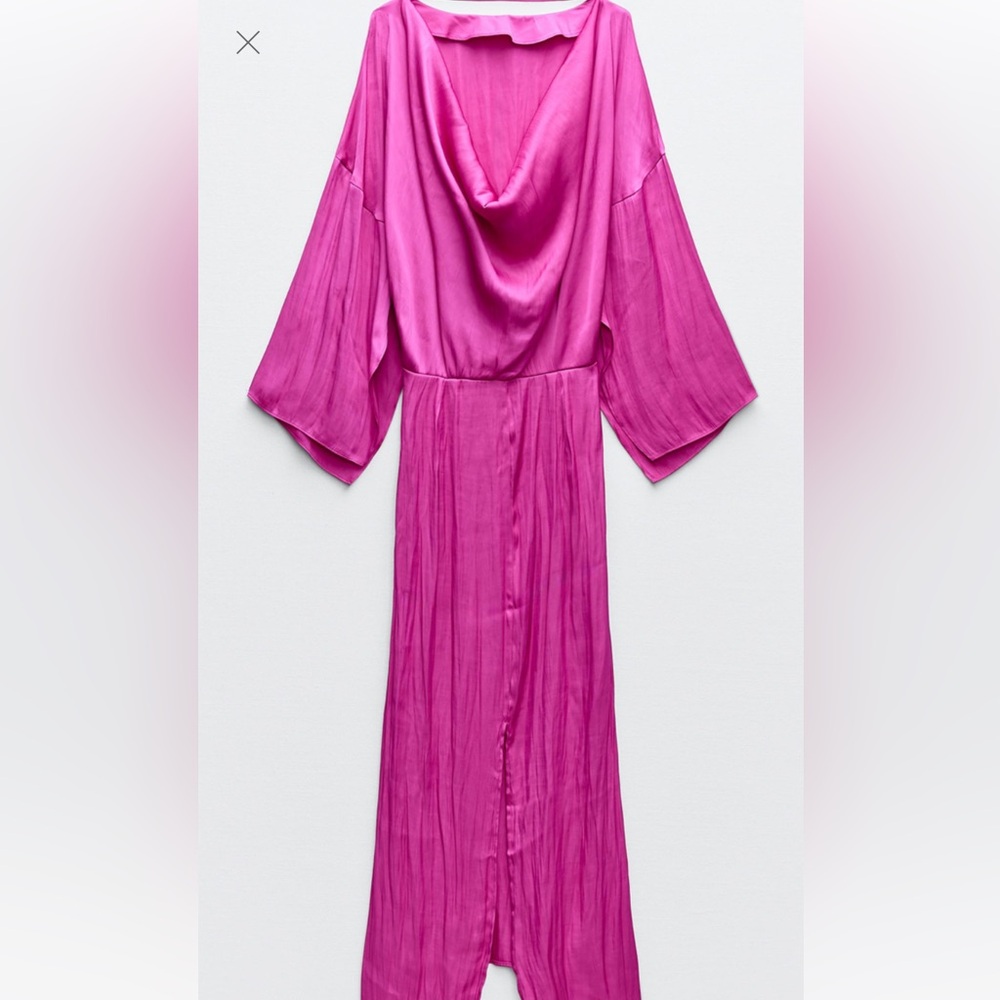 NWT Zara Pink Satin Dress 🩷 - Picture 3 of 4